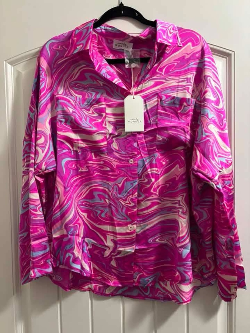 Wanderlux Pink Swirl Button-Down Shirt